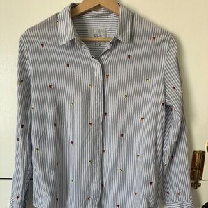 Rails Pinstripe and Fruits Button Up in Size S